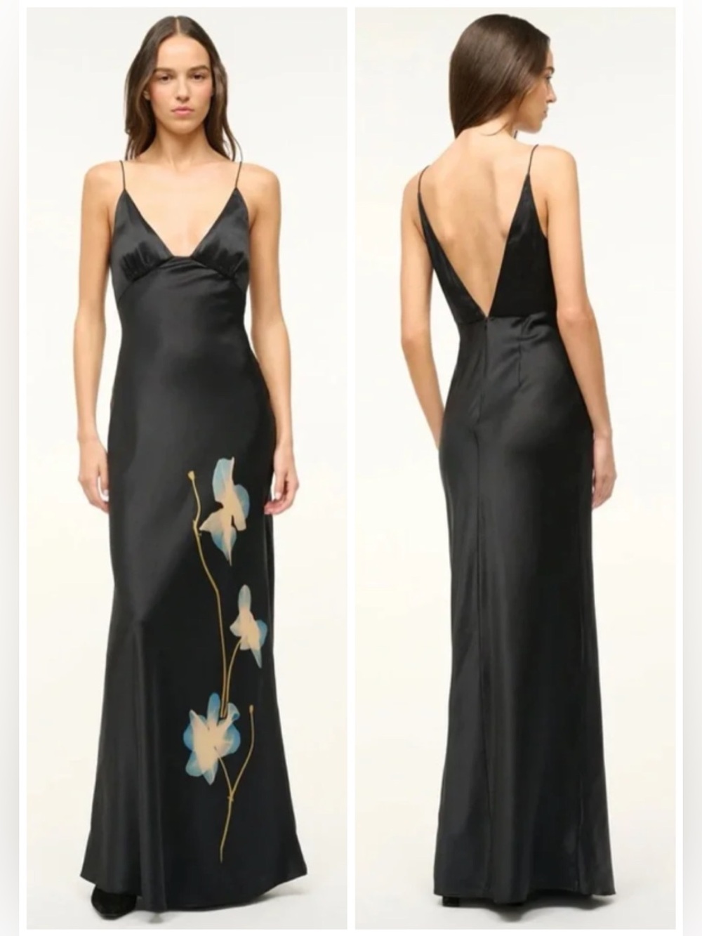 STAUD HANK BOTANICAL
SHADOWS Maxi Silk Dress SZ XS NWT